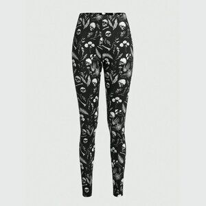 Romwe Goth Skull Print Leggings